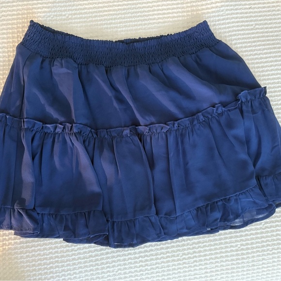 LE LIS COLLECTION BLUE RUFFLE MINI  SKIRT - Picture 5 of 10